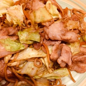 豚バラ焼きそば